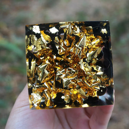 Tiger Eye &amp; Obsidian Orgonite Pyramid