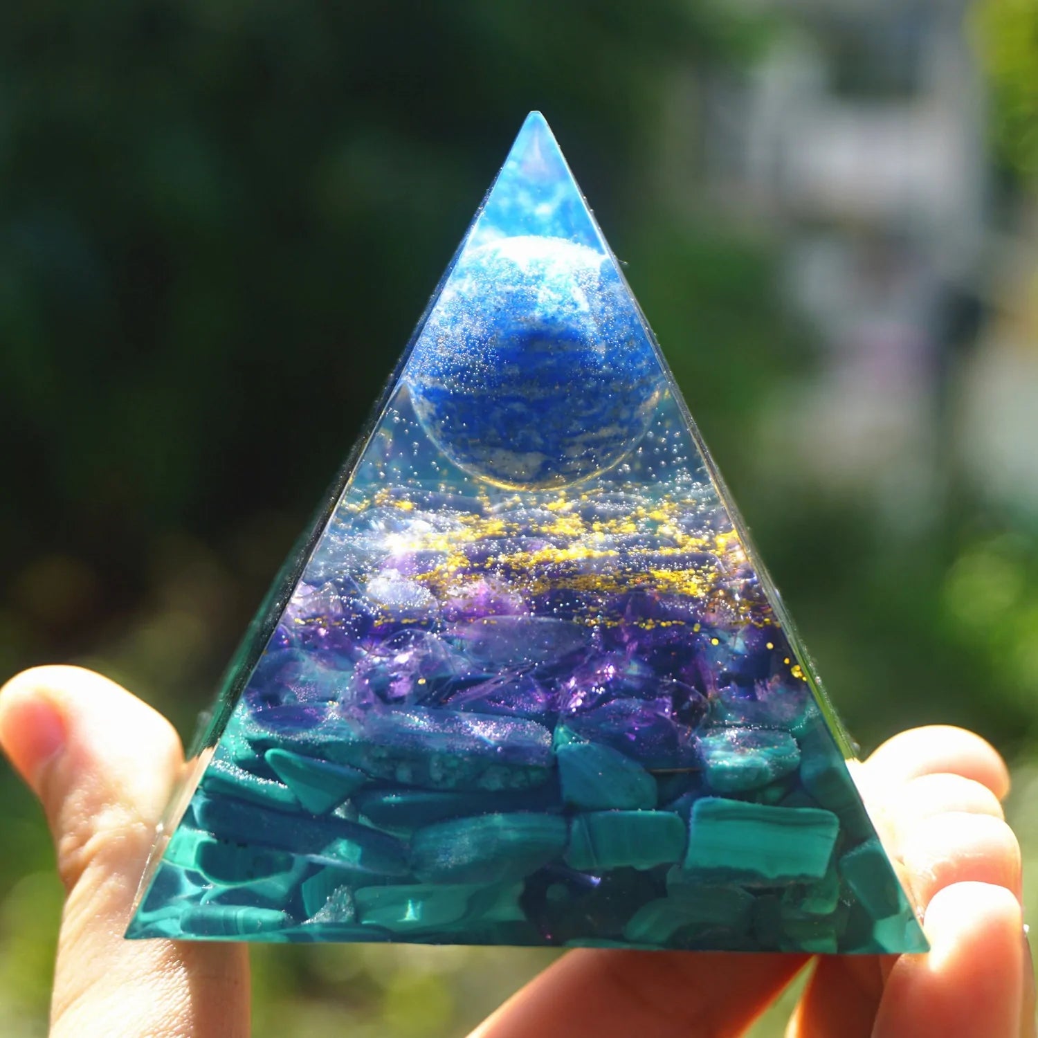 Healing Lapis Lazuli Sphere Orgone Pyramid