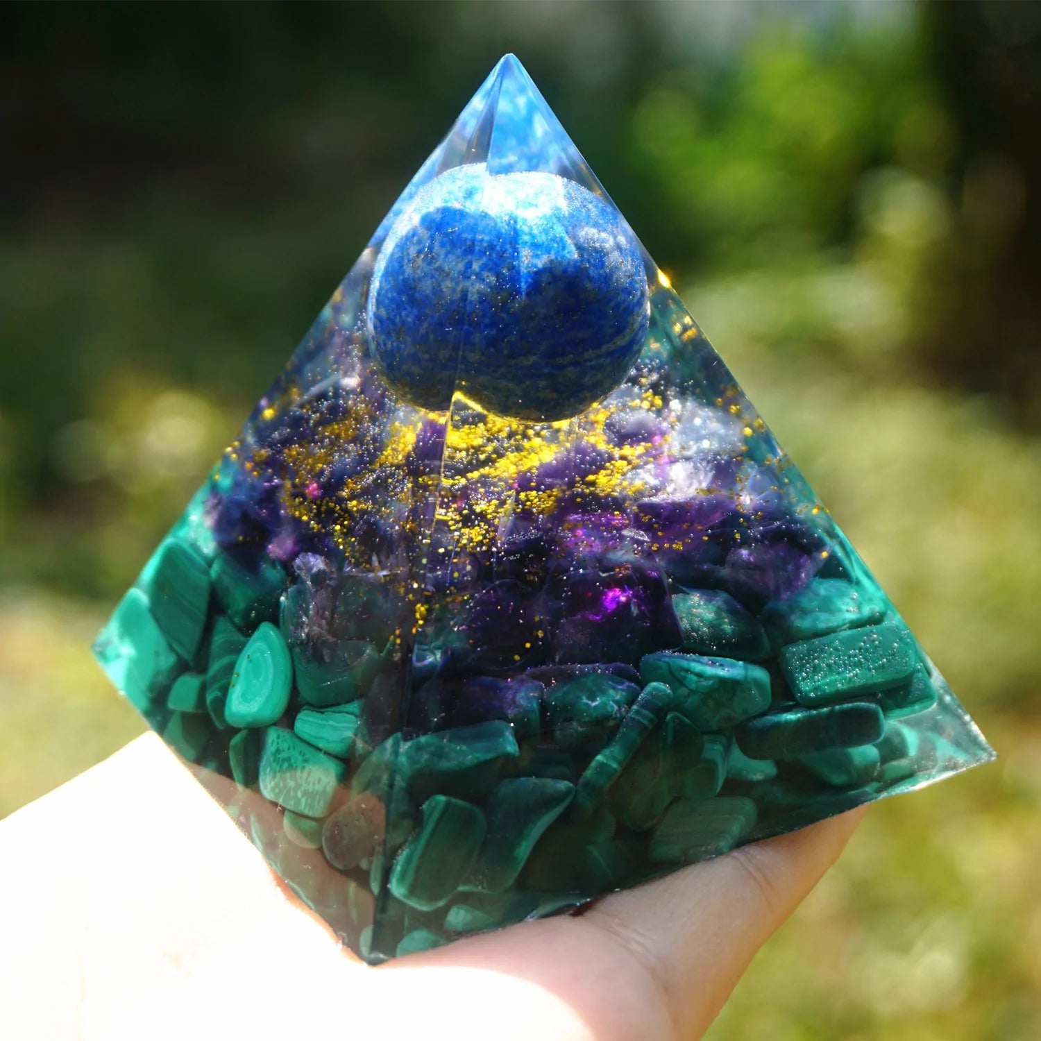 Healing Lapis Lazuli Sphere Orgone Pyramid