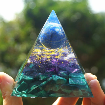 Healing Lapis Lazuli Sphere Orgone Pyramid