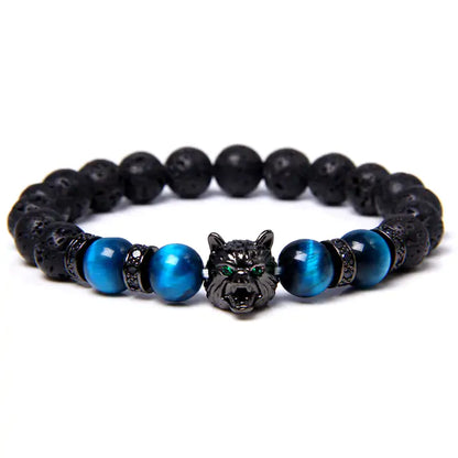 Wolf Head Beaded Bracelet