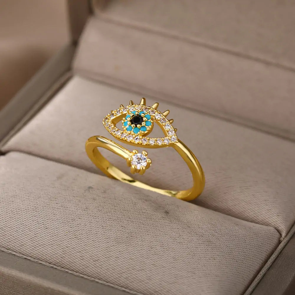 Turkish Blue Evil Eye Ring