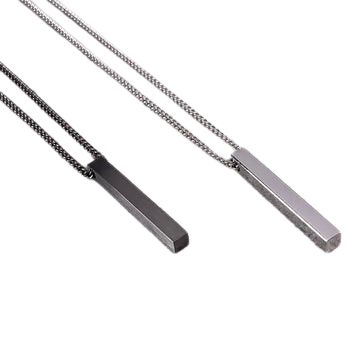 Sleek Stainless Steel Rectangle Pendant Necklace