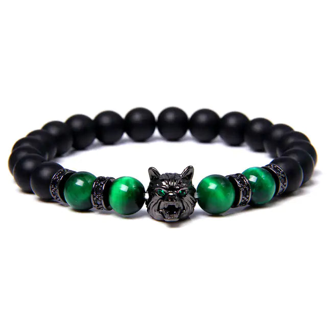 Wolf Head Beaded Bracelet