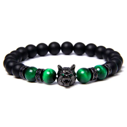 Wolf Head Beaded Bracelet