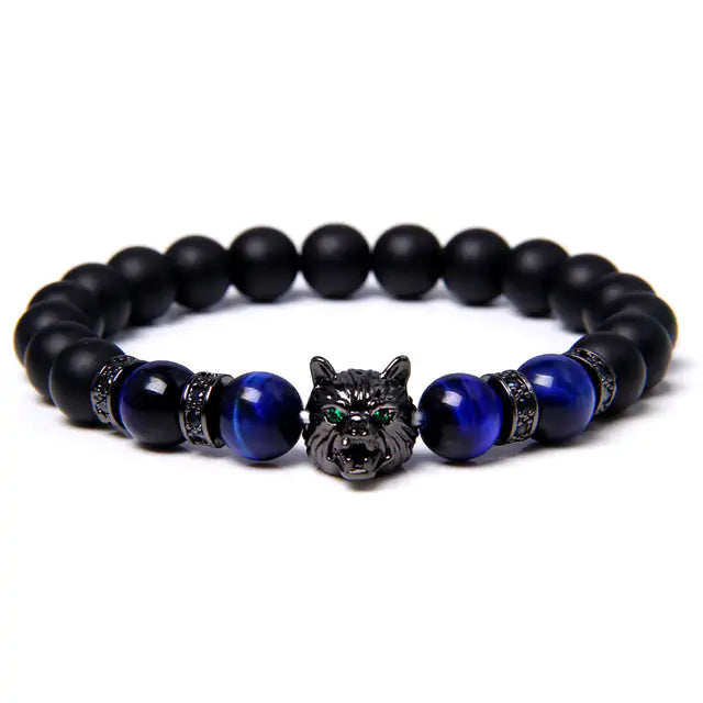 Wolf Head Beaded Bracelet