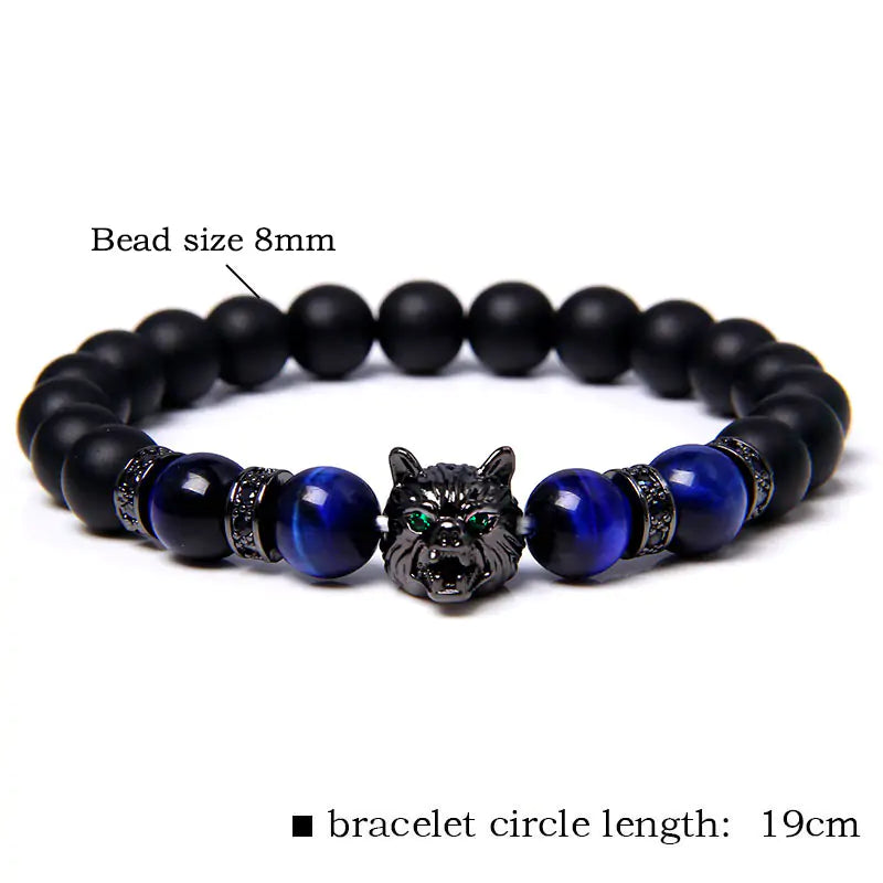 Wolf Head Beaded Bracelet