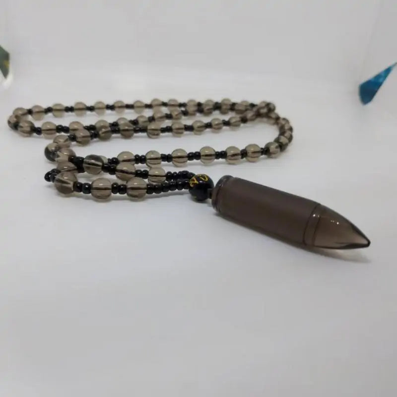 Ice Obsidian/Black Jade Bullet Pendant