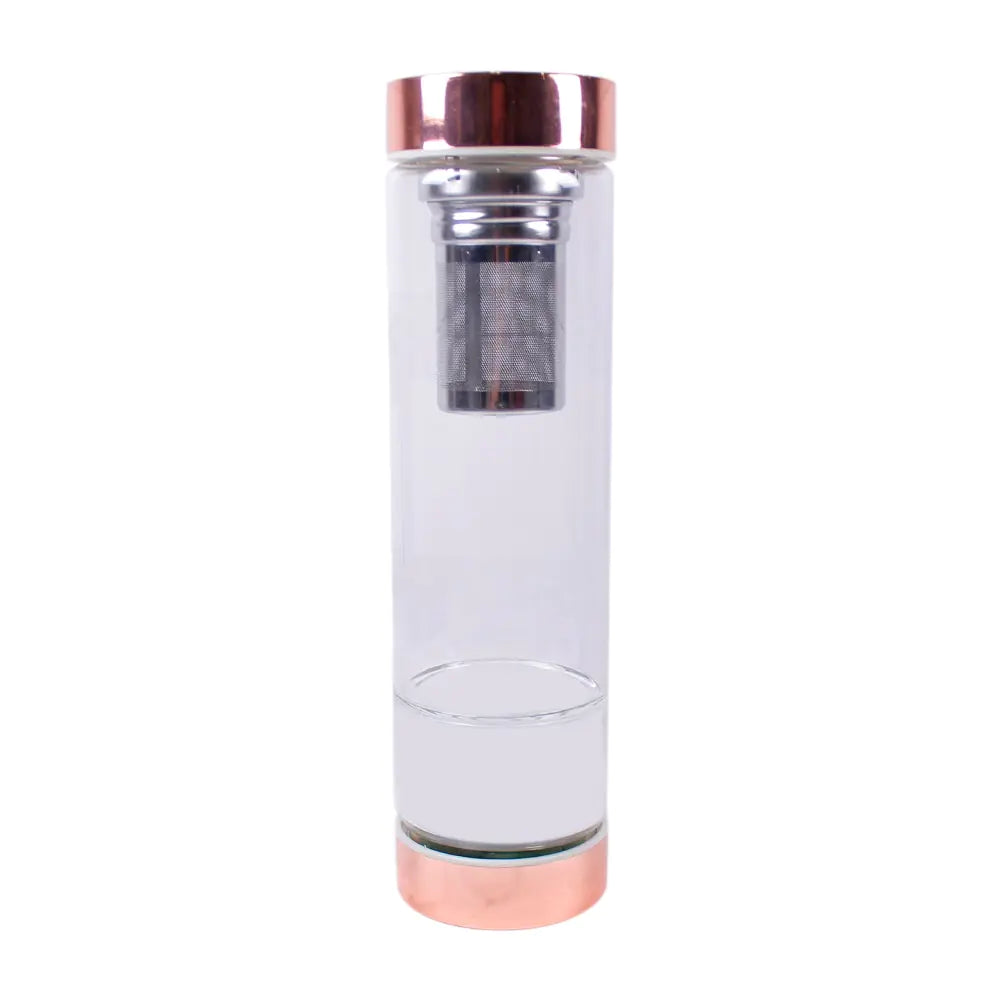 Natural Crystal Infused Glass Water Bottle